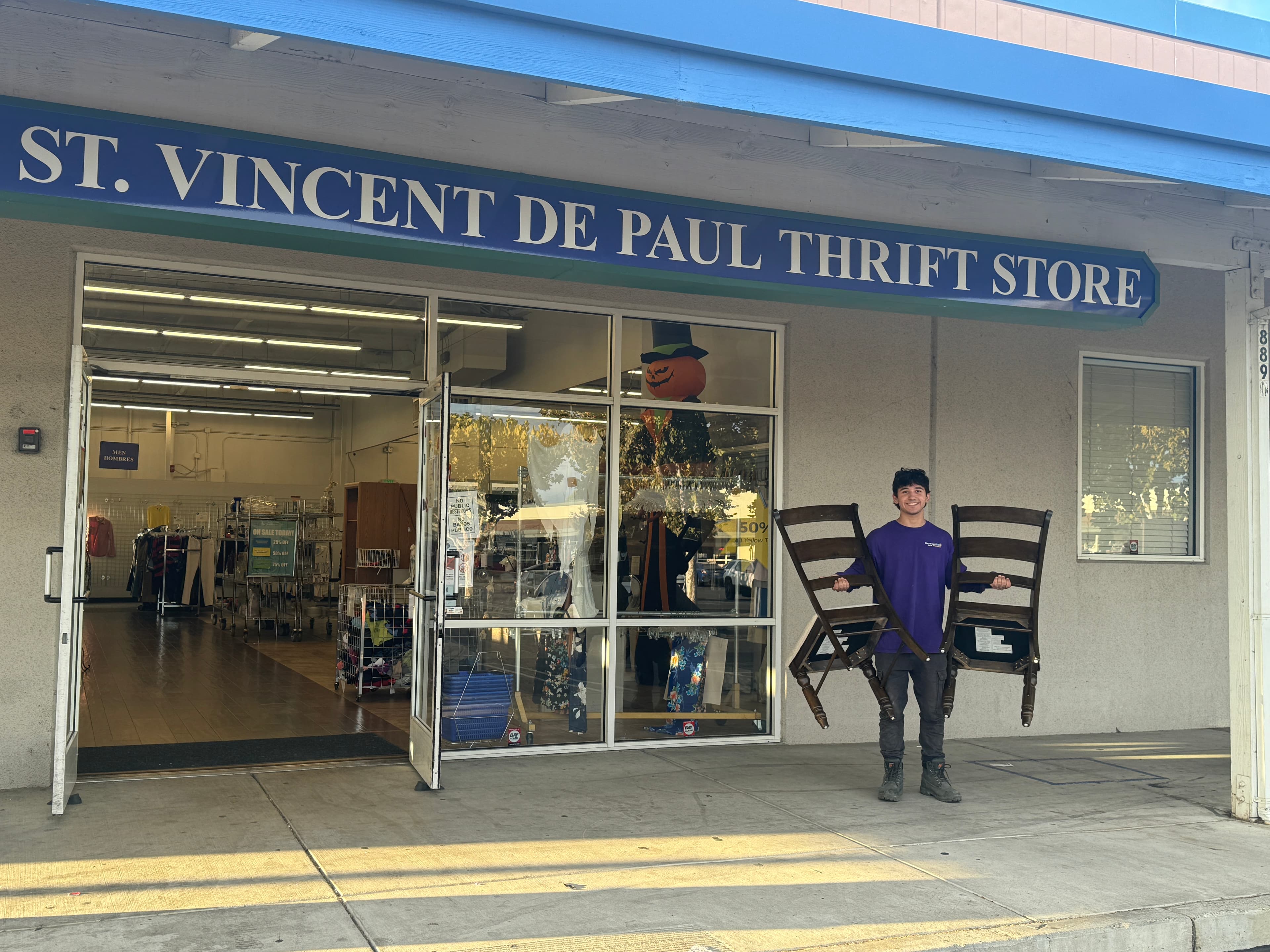 Servant King crew sorting items for donation